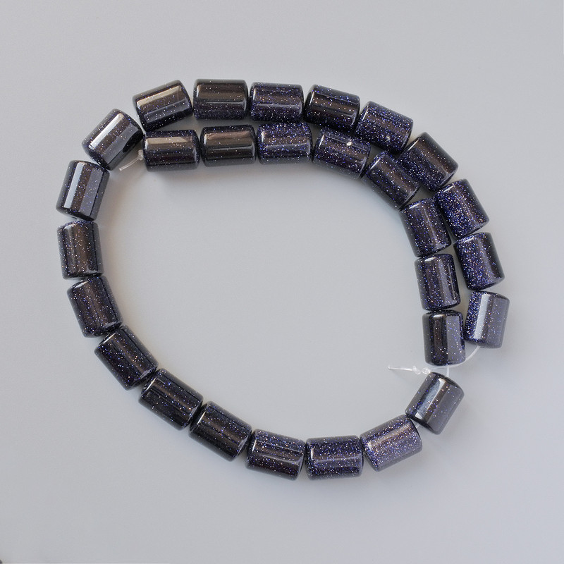 Mărgele din aventurin «Noaptea Cairo» cilindru, diametrul 10x13 mm, 5 mm +/-, lungime 37 cm pe fir