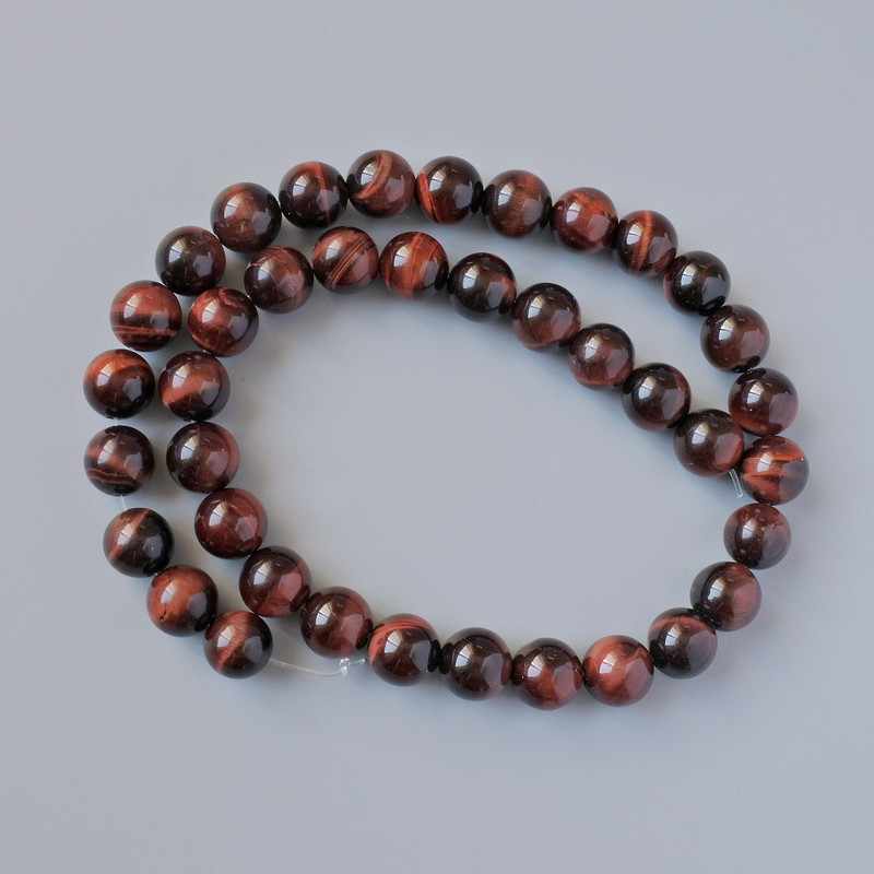 Mărgele din ochiul bouului natural, piatră naturală, bile netede, diametrul de 10 mm, lungime 38 cm, pe fir