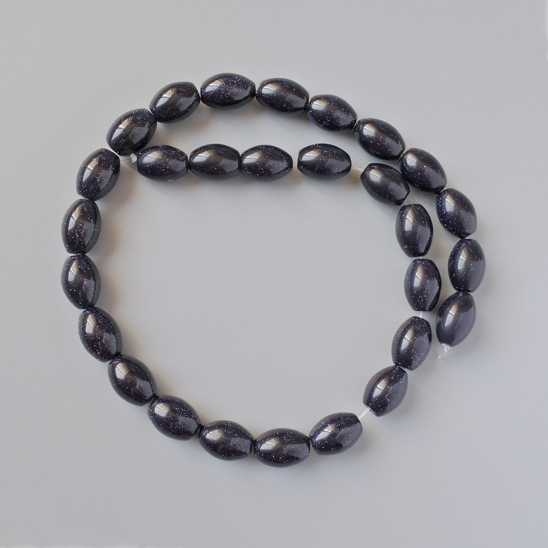 Mărgele de aventurin Noaptea Cairo (Sintetic) – oval, diametrul 10×14 mm, lungime 40 cm, pe fir