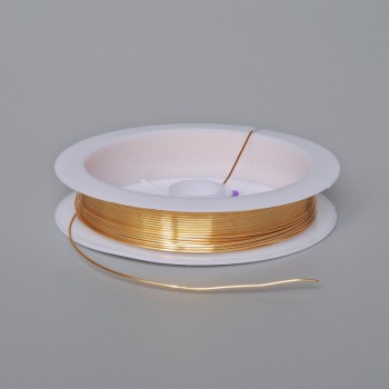 Sârmă pentru bijuterii, culoare aurie, diametru 0,6 mm, bobină, lungime 4,5 m