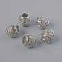 Inserție pentru mărgele, diametru 6,5×7,5 mm, gaură de diametru 3,3 mm, culoare argintie a metalului, 1 bucată
