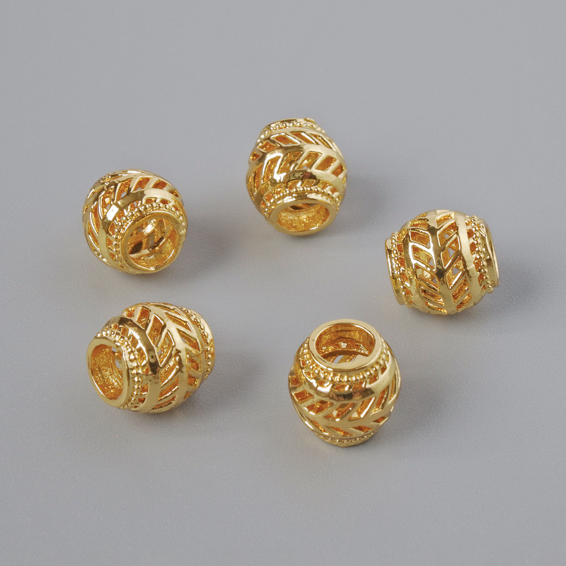 Furnitură pentru mărgea-inserție, diametrul 7×7 mm, gaură de 3-4 mm, culoare aurie a metalului, 1 bucată