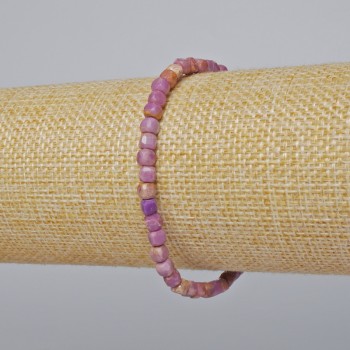 Brățară din fosfosiderit, piatră naturală, cuburi facetate, diametru 4 mm, lungime 18 cm, elastică