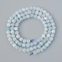Mărgele din acvamarin, piatră naturală, fațetate în formă de cub, diametru 4 mm ±, lungime 39 cm ±, pe șnur