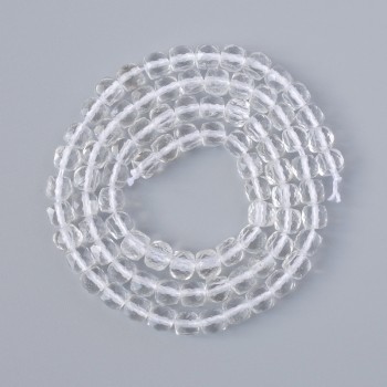 Mărgele din cristal de munte, piatră naturală, cuburi facetate, diametrul 4,5 mm, lungime 39 cm, pe șnur