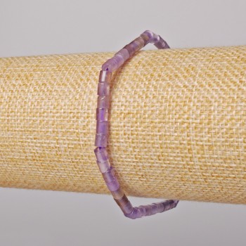 Brățară din ametist natural, piatră tăiată, diametrul 4×4 mm, lungime 18 cm, extensibilă