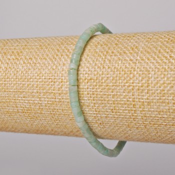 Brățară din Amazonit, piatră naturală, tăiată în fațete, diametrul 4×2 mm, lungime 18 cm +/- (extensibil)