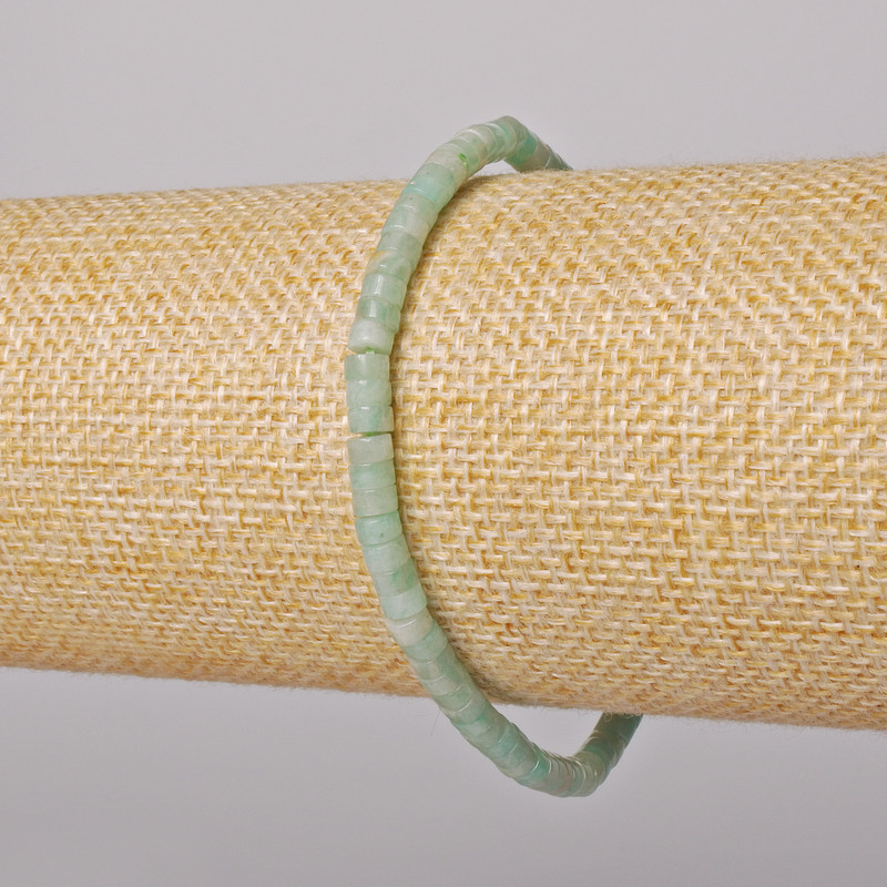 Brățară din amazonit, piatră naturală, rondelle, diametrul 4×2 mm, lungime 18 cm ± (pe elastic)