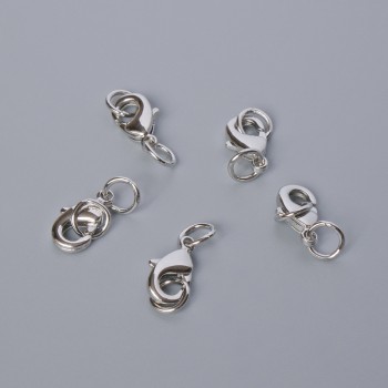 Închizătoare carabină, diametru 12×6 mm, culoare argintie, 1 buc.