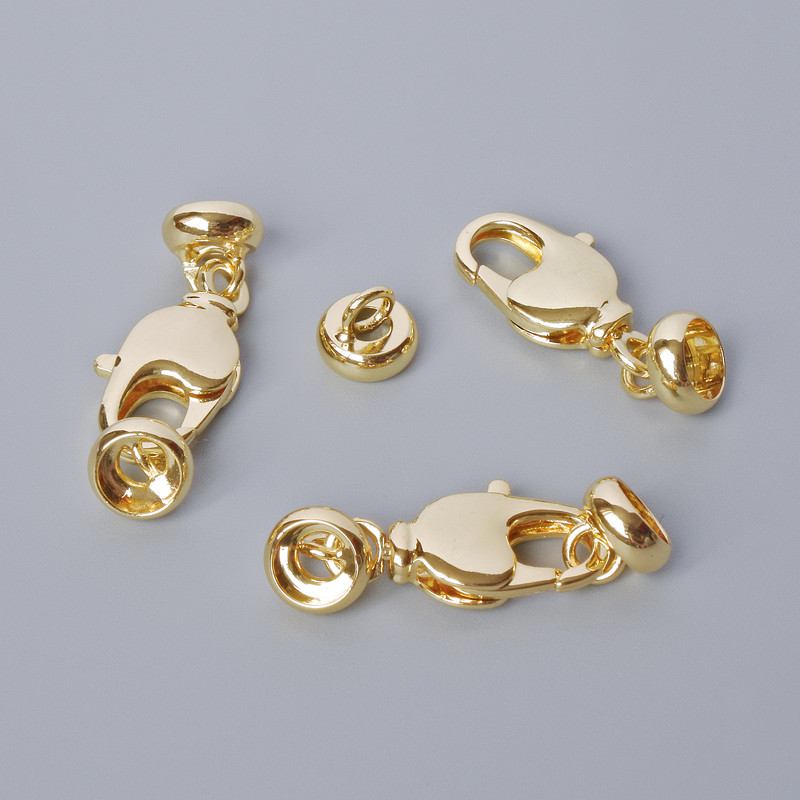 Închizătoare cu carabină, diametrul 13,5×7 mm, lungimea 2,5 cm, culoare aurie a metalului, 1 bucată