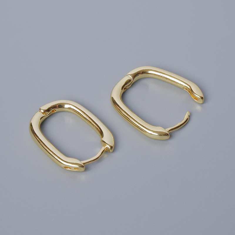 Cârlige Congo pentru cercei, culoare aurie a metalului, 18×14×2 mm, pereche