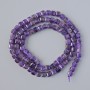 Mărgele din ametist, piatră naturală, tăiate cub, diametrul de 4 mm ±, lungimea de 38 cm ± pe fir