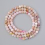 Mărgele din opal roz, piatră naturală, cuburi tăiate fațetat, diametru 4 mm, lungime 39 cm, pe fir