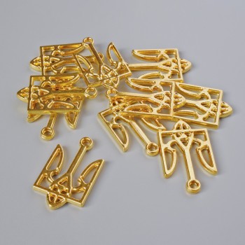 Pandantiv «Stemă», diametru 25×15 mm, gaură 2,1 mm, ambalaj 7 bucăți +/- culoare aurie a metalului