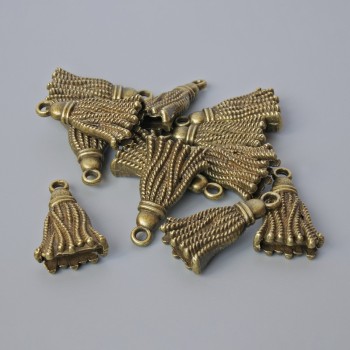 Pandantiv de furnitură «Pensulă», diametru 20,5×12 mm, diametrul găurii 1,7 mm, ambalaj 20 g ± 13 buc, culoare bronz a metalului