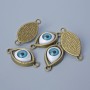 Furnitură pandantiv „Ochi”, diametrul 30×15×7 mm, diametrul orificiului 2,6 mm, set de 5 bucăți ±, culoare bronz metal.