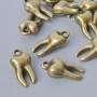 Furnitură pentru pandantiv «Dinte», diametru 15,5×7,5 mm, diametrul găurii 1,6 mm, ambalaj 15 buc +/-, culoare bronz metalic