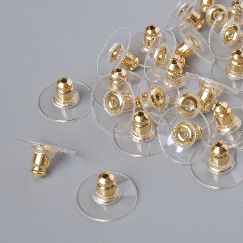 Dopuri pentru cercei, diametrul de 12 mm, set de 32 bucăți, culoare aurie a metalului