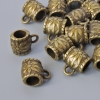 Suport pentru pandantiv bronz, 8x6 mm, diametrul găurii 1,7 mm și 4 mm, lungime 10 mm, finisaj bronz, set 18 bucăți