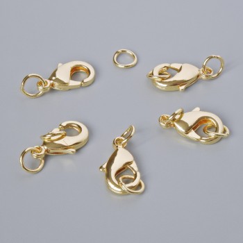 Închizătoare carabină, diametru 12×6 mm, culoare aurie a metalului, 1 bucată