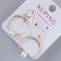 Cercei Xuping cu strasuri albe și o mărgea, diametrul 25x19, 5 mm, lungime 37 mm ±, fără închizătoare, placare cu aur 18K