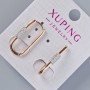Cercei Xuping cu strasuri albe, diametrul 24x3,5 mm, placare cu aur 18K