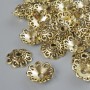 Capăt de șnur, diametru 12×2 mm, diametrul găurii 2,3 mm, greutate aproximativă 20 g, culoare metalică aurie deschisă