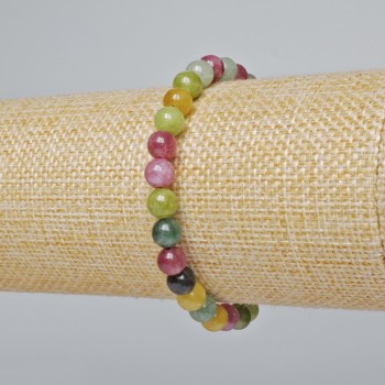 Brățară din turmalin natural, bile netede, diametrul 6,5 mm, lungime 18 cm (elastică)