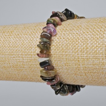 Brățară din turmalin natural, granule, diametrul aproximativ 9x3 mm, lungime aproximativă 18 cm (pe elastic)