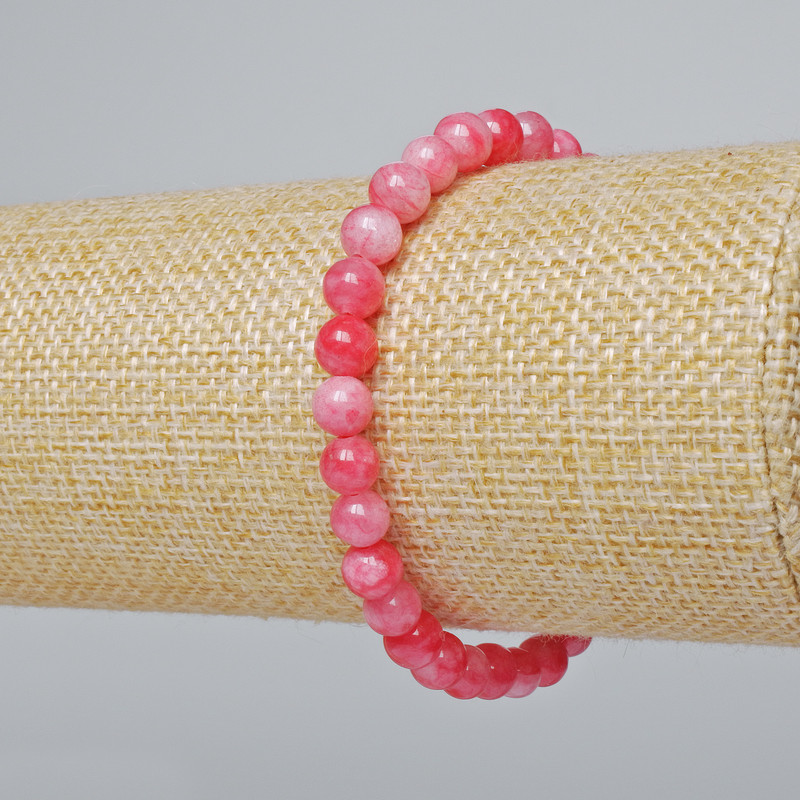 Brățară cu turmalin (artificial) bile netede, diametrul 6 mm, lungime 18 cm, pe șnur elastic