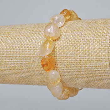 Brățară din citrin natural, cu mărgele tăiate, diametrul 10×13 mm, lungime 18 cm +- (elastic)