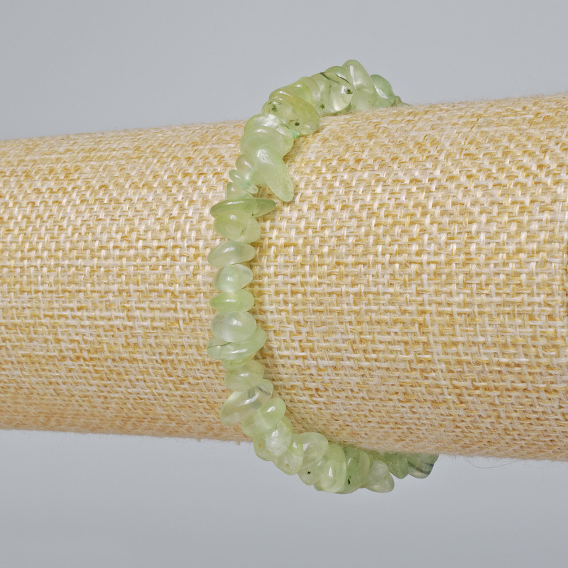 Brățară din prehnit natural – granule, diametru 6×3 mm, lungime 18 cm, extensibilă