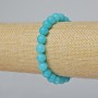 Brățară cu acvamarin – mărgele netede, diametru 8 mm, lungime 18 cm ± (elastică)