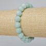 Brățară din amazonit, piatră naturală, mărgele netede, diametrul 10 mm, lungime 18 cm (extensibil)