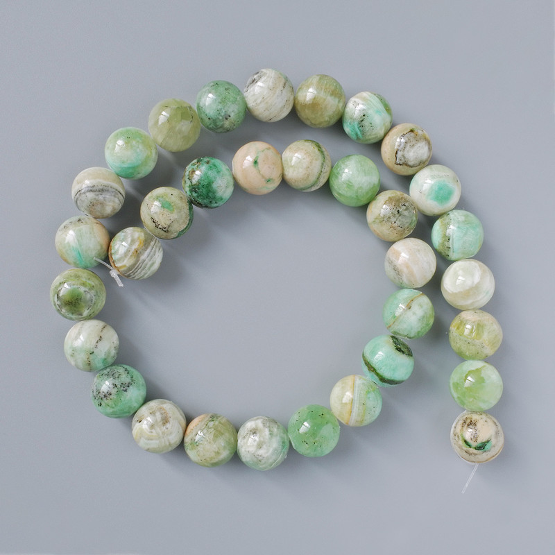 Mărgele Chrysoprase (acril sintetic) sferice netede, diametrul 12 mm +/-, lungime 40 cm +/- pe fir