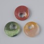Pandantiv gogoașă din jasper verde, piatră naturală, diametrul 18×5 mm ±, diametrul găurii 5 mm ±