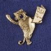 Брошка-кулон Котик "O Solo Meow", золотистий метал 49х46мм+