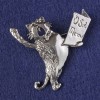 Брошка-кулон Котик "O Solo Meow", сріблястий метал 49х46мм+