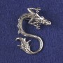 Broșă pandantiv Dragon, metal argintiu 44×30 mm +