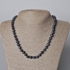 Colier din perle negre de râu, diametrul 8,5×7 mm, lungime 44–45 cm