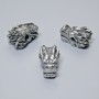 Mărgea-inserație „Dragon”, diametrul 12×8×7 mm, gaură 2,4 mm, culoare argintie a metalului, 1 bucată