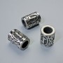 Conector pentru mărgele «Rună nordică», diametru 13x10 mm, gaură de 6 mm, culoare metalică argintie, 1 buc