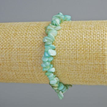 Brățară din sidef albastru nuanțat, fragmente de 7x2 mm, lungime 18 cm (elastic)