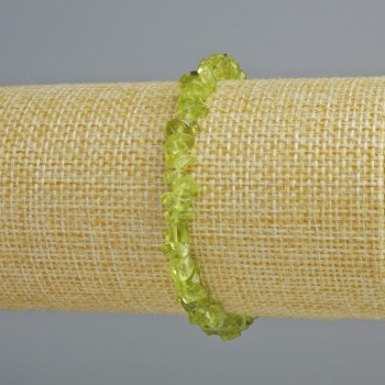 Brățară din crizolit natural, granule de 6x4 mm ±, lungime 18 cm ± (elastic)