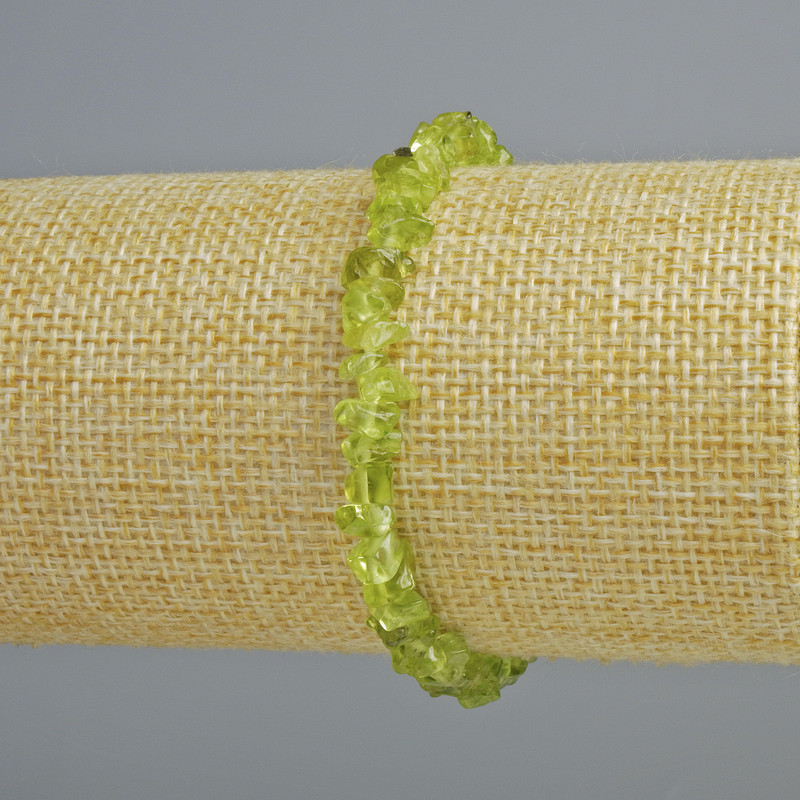Brățară din crizolit natural, granule de 6x4 mm ±, lungime 18 cm ± (elastic)