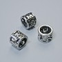 Furnitură mărgea-inserație, dimensiuni 6,5×8 mm, gaură cu diametrul 5,9 mm, culoare argintie a metalului, 1 bucată