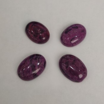 Cabochon piatră jasper roșu zmeură sintetic 25x18mm