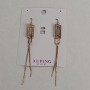 Cercei Xuping placare cu aur 18K cu cristale albe, diametrul 18×9 mm, lungime aproximativă 8 cm