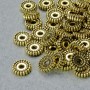 Furnitură mărgeană-inserație aurie, dimensiune 2×7 mm, gaură de 1,8 mm, culoare aurie a metalului, ambalaj 36 buc. +