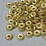 Furnitură – mărgea-inserație, diametru 1,5×6 mm, gaură 6 mm, culoare aurie a metalului, ambalaj 20 g ± 105 buc.